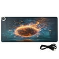 thumbnail image 2 of Wobogo Burning Basketball Heated Mouse Pad Extra-Large Desk Mat With 3 Heating Levels and 3-hour Auto Shut-Off Protection Ideal for Computer Keyboards Home Office Hand-warming Essential 31.5in × 13in, 2 of 9