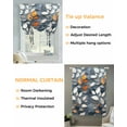 thumbnail image 3 of Country Leaves Tie Up Curtains for Window, Thermal Insulated Balloon Shade Adjustable Rod Pocket Curtains Valance Panels for Kitchen Bathroom Cafe 52 x 63 Spring Botanical Vines Plants Silhouette, 3 of 6