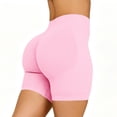 thumbnail image 6 of felwors Women's Seamless Scrunch Lifting Biker Shorts High Waisted Tummy Control for Yoga Workout Red for Size M, 6 of 7