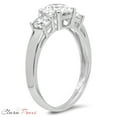 thumbnail image 3 of 1.5 ct Round Cut Moissanite 3 Stone 14K White Gold Womens Engagement Ring, 3 of 6