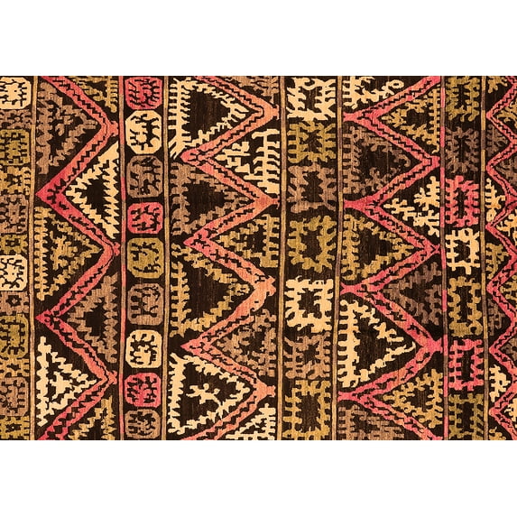 Ahgly Company Indoor Rectangle Solid Orange Modern Area Rugs, 4' x 6'