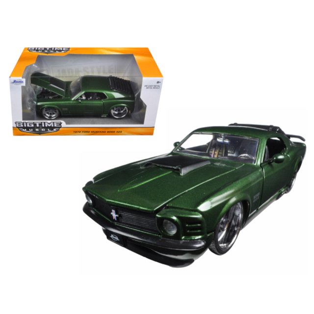 Modelo de coche fundido Jada Toys 1970 Ford Mustang Boss 429 1/24 verde oscuro metálico