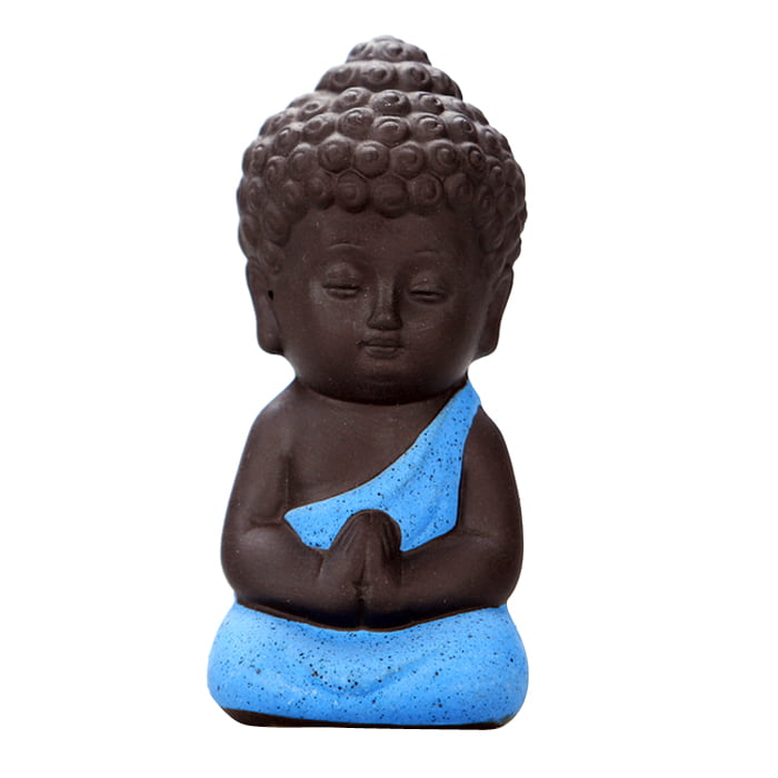 Meditating Baby Buddha Statue Zen Monk Sculpture Garden Outdoor Figurine Decors 