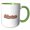 Green/White, variant on 3drose, Decorative Word Merica. Memorial Day Patriotic Gift, Charm for All, 11oz Two-tone Black Mug