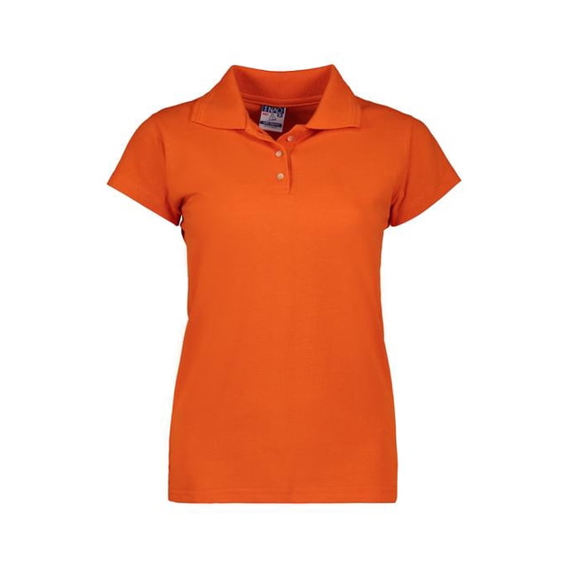 Playera Tipo Polo Dama NAO Piqué 100% Algodón Naranja Talla Extragrande