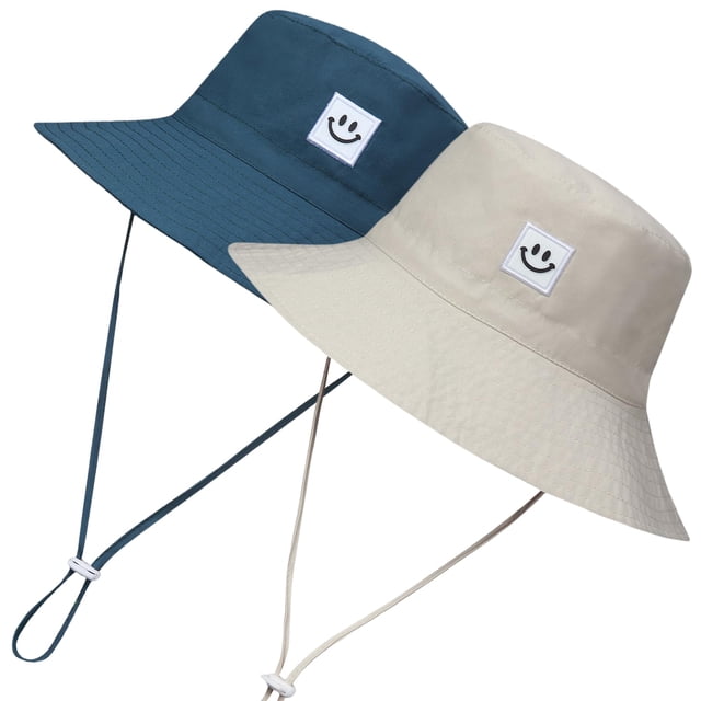 Gorros solares para bebés de 55 cubos, 0-6 meses, UPF 50+, paquete de 2