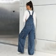 thumbnail image 3 of XIMIN Cargo Jean Overalls for Kid Girls Overalls Demin Wide Leg Cargo jumpsuit Loose Fit Bib Baggy Jean Wide Leg Bib Utility Stretchy Denim Jumpsuit Overall Loose 90s Trendy, 3 of 4