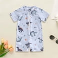 thumbnail image 2 of REDARER Boys Girls Space Dinosaur Rash Guard, Light Blue Short Sleeve One Piece Swimsuit UPF 50+,18-24 Months, 2 of 4