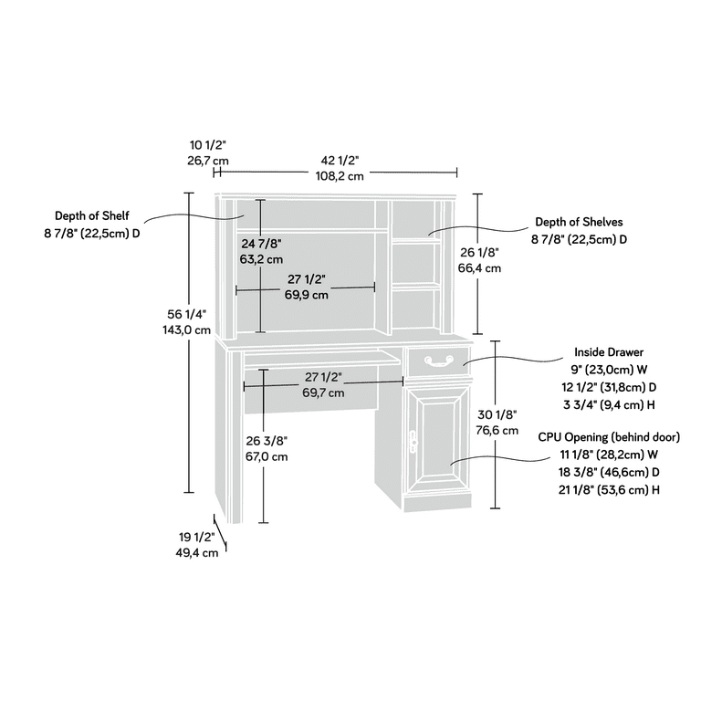 Equinox Sunflower Computer Table - EQCPT014 - Equinox Furniture Company