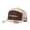 Brown -Beige, variant on Fish Embroidered Color Block Trucker Hat, Unisex Adjustable Breathable Cap for Vacation Travel Daily Outdoor Wear