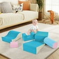 thumbnail image 2 of 6-in-1 Climb Crawl Activity Playset Blocks Soft Foam Zone Climbing Crawling Building Blocks Toys Indoor Active Play Structure Gym Equipment For Infant Toddler, 2 of 9