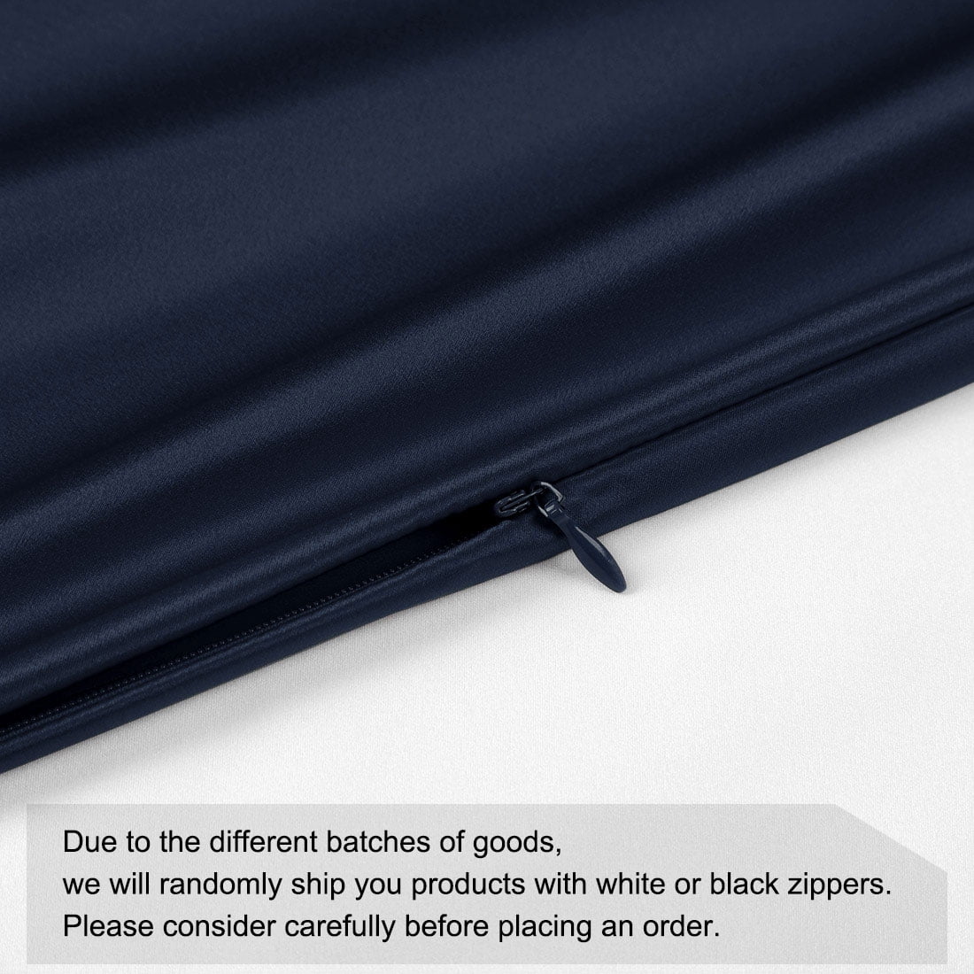 PiccoCasa Silk Pillowcase for Hair and Skin, 22 Momme Silk Pillow Cases Covers with Zip King Navy