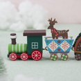 thumbnail image 2 of Table Top Ornament Christmas Decoration Painted Wooden Christmas Train Mini Locomotive Kid Gift Embellishments 19.5*7*2.5cm 58g, 2 of 5