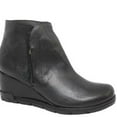 thumbnail image 2 of Eric Michael Margot Booties Black Leather Low Wedge Casual Comfort Ankle Booties (Black, 12), 2 of 2
