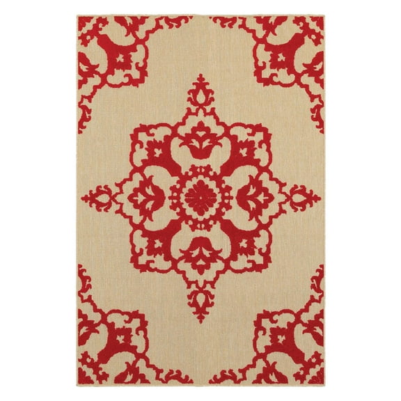 Avalon Home Catalina Center Medallion Indoor/Outdoor Mixed Pile Area Rug