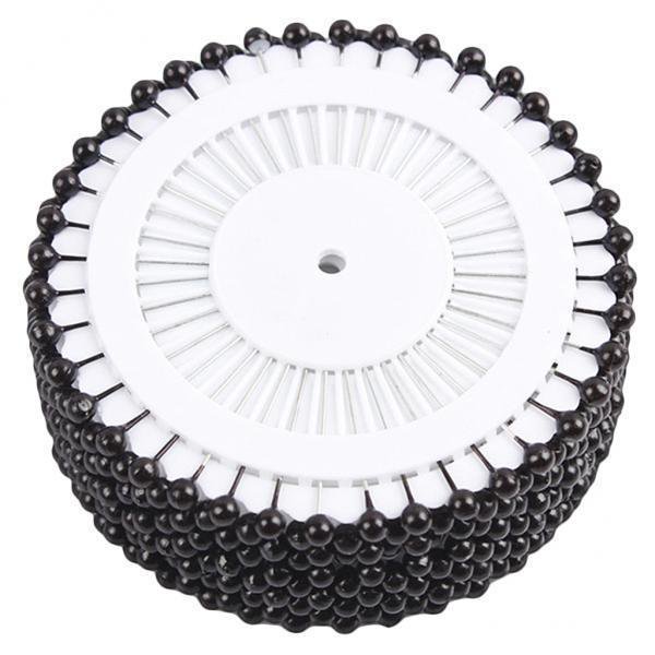 4x 480 alfileres de cabeza de perla de imitación para confección de ropa, alfileres de decoración de boda, artesanía de costura Sunnimix Alfileres de cabeza redonda negra