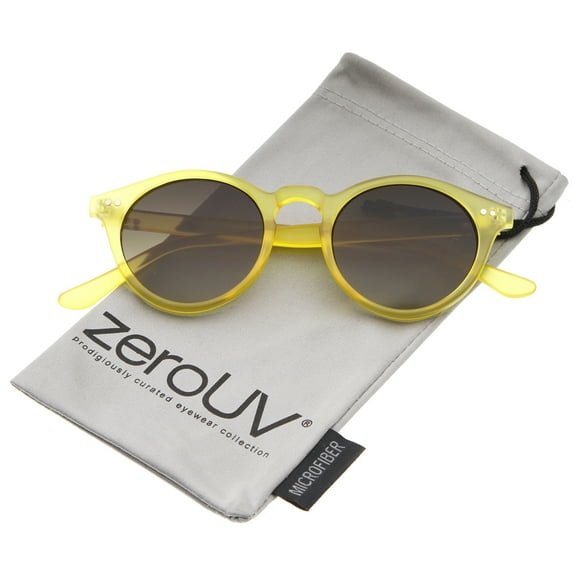 zeroUV - Classic Horn Rimmed Keyhole Nose Bridge P3 Round Sunglasses 46mm - 46mm