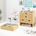 thumbnail image 4 of Bamboo Desk Drawer Organizer, Large Desktop Organizer with Drawers Tabletop Storage Organization Box for Office Home Toiletries Supplies Vanity, No Assembly Required (2 Drawer with Shelf), 4 of 7