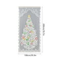 thumbnail image 3 of Christmas Tree Lace Curtain – 78"x39" White Sheer Window Panel with Snowman Pattern, Threaded Pole Top – Holiday Window Decoration for Living Room, Bedroom, or Party Backdrop, 3 of 6