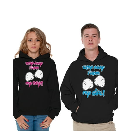 Awkward Styles Couple Hoodies Stay Away From My Boy Sweatshirt Stay Away From My Girl Sweater Matching Couple Boyfriend Girlfriend Hoodies Valentine's Gifts His & Hers Funny Sweaters Matching