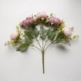 thumbnail image 4 of SHIMELE Artificial Silk Flowers Wedding Bouquet Bridal Decor Home Decoration Realistic Peony Roses Vase Filler Party Centerpieces 32CM, 4 of 5