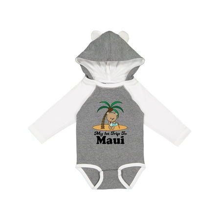 

Inktastic 1st Trip to Maui Hawaii Gift Baby Boy or Baby Girl Long Sleeve Bodysuit