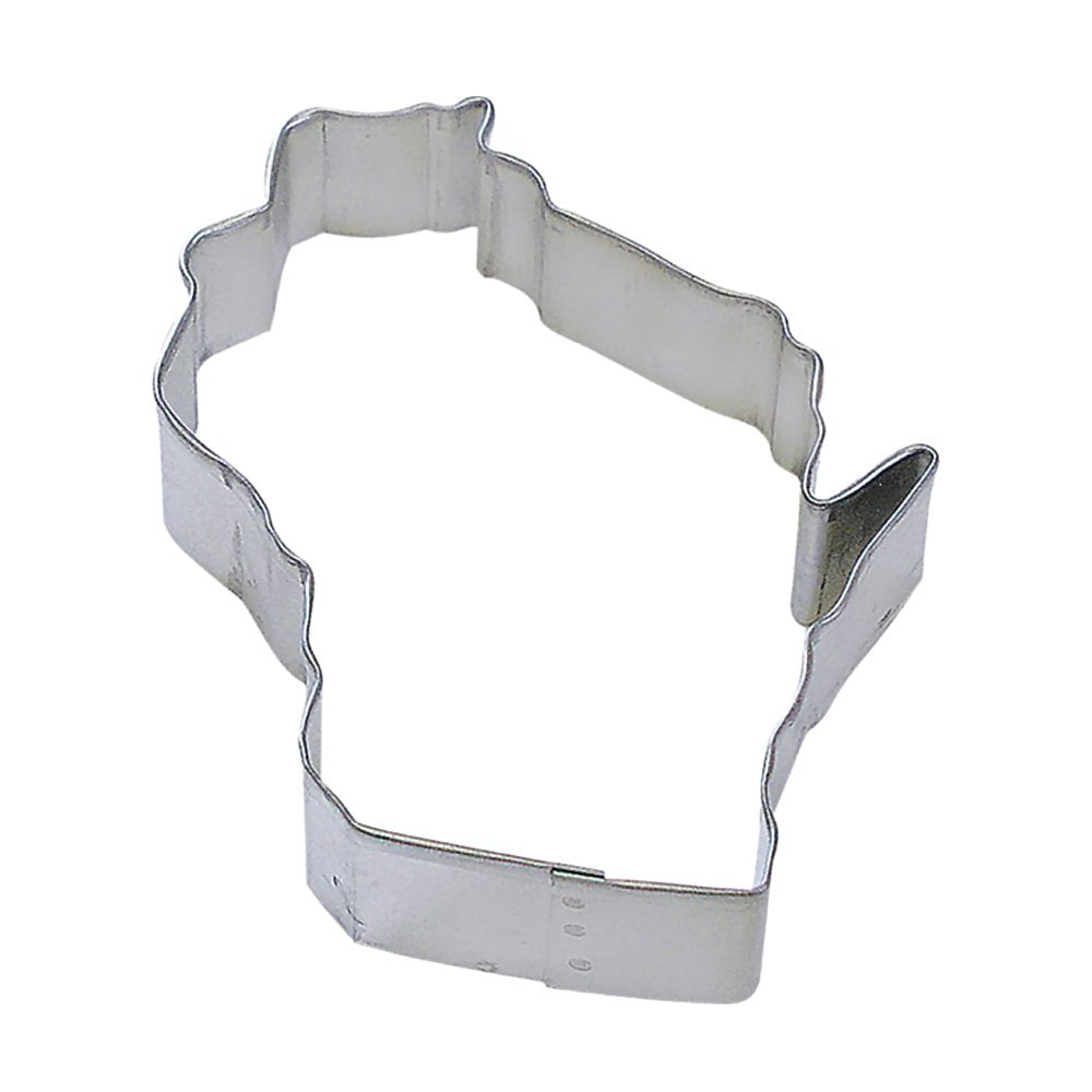 State Of Wisconsin Tin Cookie Cutter 4 in R&M Brand Cookie Cutters
