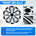 thumbnail image 2 of (4 Pack)16 Inch Universal Wheel Rim Cover Hubcaps, Snap on Car Truck SUV, Fit R16 Vehicle Tire, ABS, White Lacquer & Black Lacquer, 2 of 8