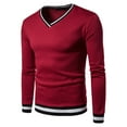 thumbnail image 2 of Dovford Sweaters for Men, Mens V Neck Sweater Slim Fit Comfortably Knitted Long Sleeve Casual Business Pullover Dress Sweater, 2 of 7