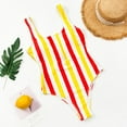 thumbnail image 3 of Maillot de Bain une-Pièce pour Femmes Élégant à Rayures Imprimées avec Fermeture Éclair, 3 of 3