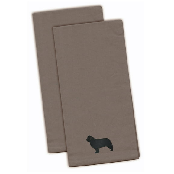Newfoundland Gray Embroidered Towel Set of 2