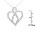 thumbnail image 4 of 14k White Gold 1ct. TDW Diamond Heart Ribbon Pendant Necklace (H-I, I1-I2), 4 of 6