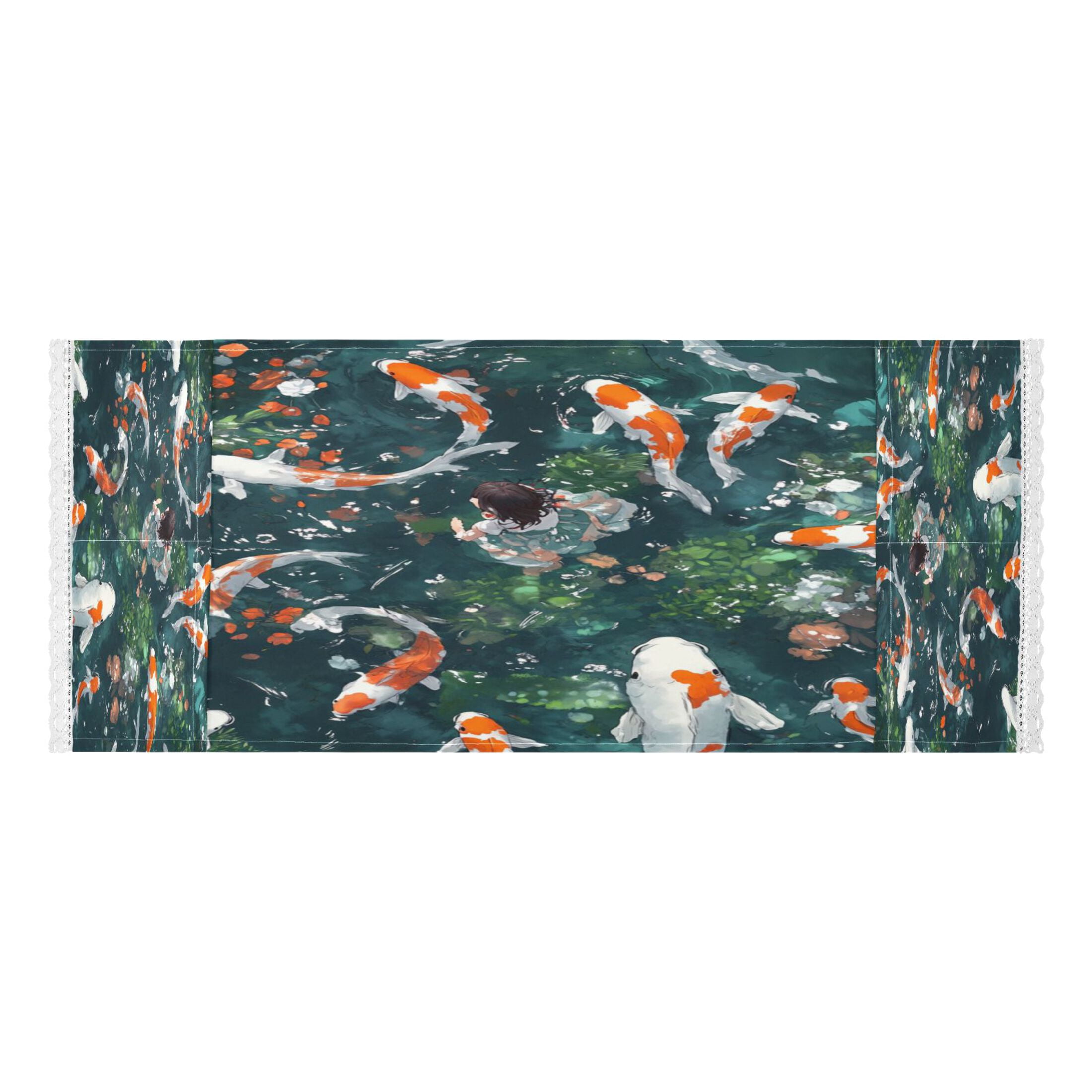 Goldfish GirlWasher and Dryer Covers Dust-Proof and Oil Resistant Fridge Cover with 4 Storage Pockets Washing Machine Top Cover for Laundry Kitchen Home 51.2 x 22 In
