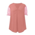 thumbnail image 4 of Elegant Glitter Lace Collar Short Sleeve T-Shirt Fashion Casual Blouse Top With Rhinestone Details Oversized T-shirts Short Sleeve Crewneck Casual Tops, 4 of 5