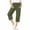 Army Green, variant on Kids Linen Look Capri Pants,Summer Solid Straight Leg with Elastic Waist for Classroom and Everyday Wear Black 11-12 Years