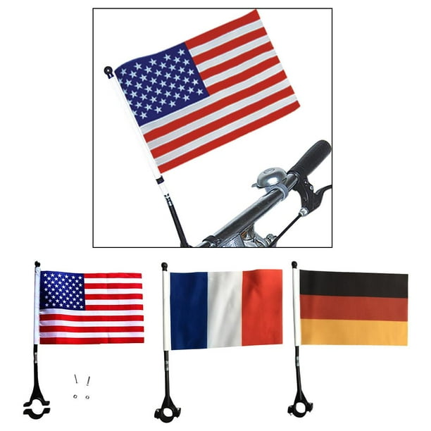 Bike Safety Flag,Bike Safety Flag with Pole,Bike Handlebar Mount Flag  Square Flags Decor,Kids Bike Tricycle Scooter Handle Bar Decoration,Cycling  Cyclist Motorcycle Safety Banner,Flag Cycle 