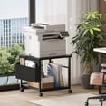 thumbnail image 6 of Leyaoyao Large Printer Stand with File Holder Organizer, Adult Rolling Printer Cart Holder with Wheels for Printer Scanner Fax Home Office Use, Black, 6 of 7