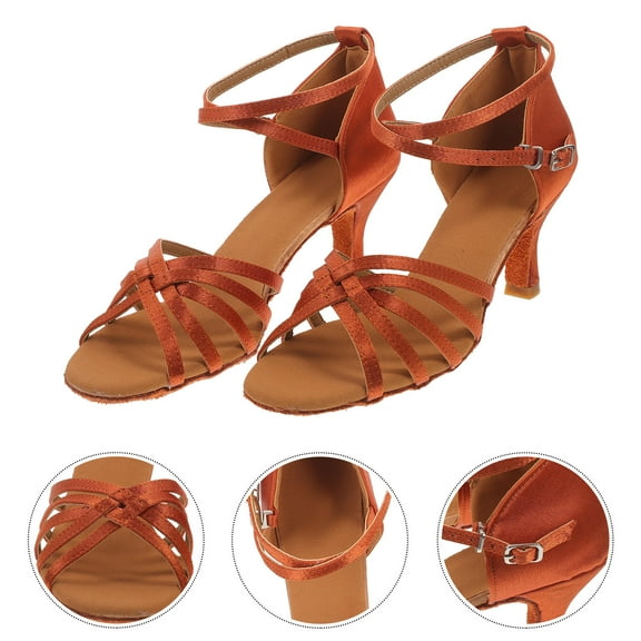 MLINS Dancer Performance Latin Dance Shoes Size 5 Golden