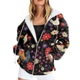 thumbnail image 2 of Hoodies for Women Stylish Print Thermal Loose Fit Zipper Pocket Drawstring Hooded Long Sleeve Jacket for Everyday Wear Sweatshirts for Women Multicolour L, 2 of 5