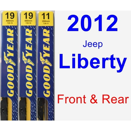 2012 Jeep Liberty Wiper Blade Set/Kit (Front & Rear) (3 Blades) - (Best Wiper Blades For Jeep Wrangler Jk)