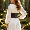 thumbnail image 5 of WAYUTE Pirate for Women Scoop Neck Breathable Solid Color Dress with Retro Corset Belt Clothes Set Halloween Stage Performance, 5 of 6