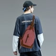 thumbnail image 6 of KL928 Canvas Crossbody Sling Bag Shoulder Backpack Casual Rucksack for Men Women Gift (Rust Red), 6 of 7