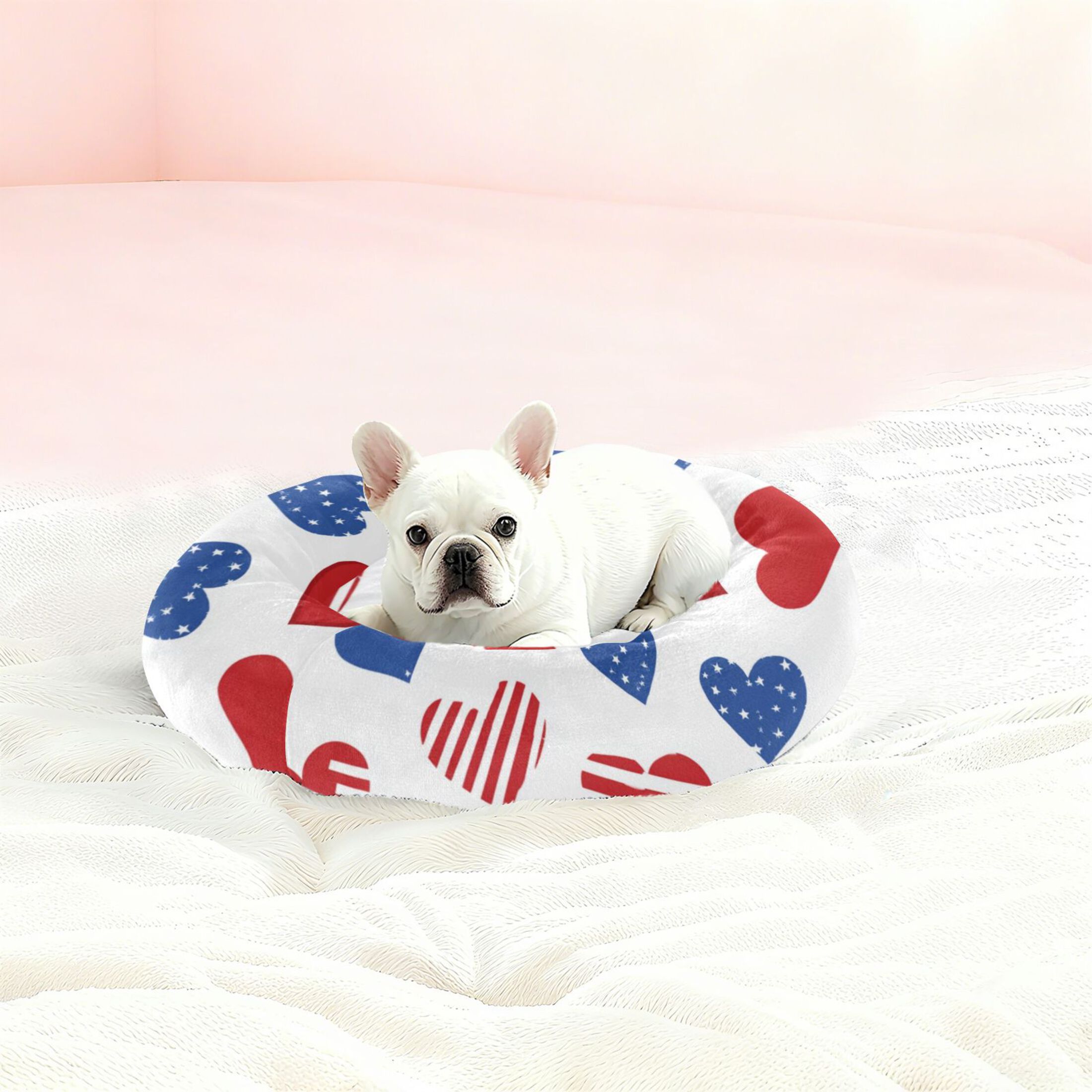 Pet Bed Pet Mat Cozy Removable & Washable Comfort For Cats And Dogs 2d Pattern Of Hearts