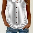 thumbnail image 4 of Dagugfen Tank Tops for Women Button down Striped Shirts Lapel Neck Sleeveless Shirts Summer Casual Home Daily Wear Tops, 4 of 8