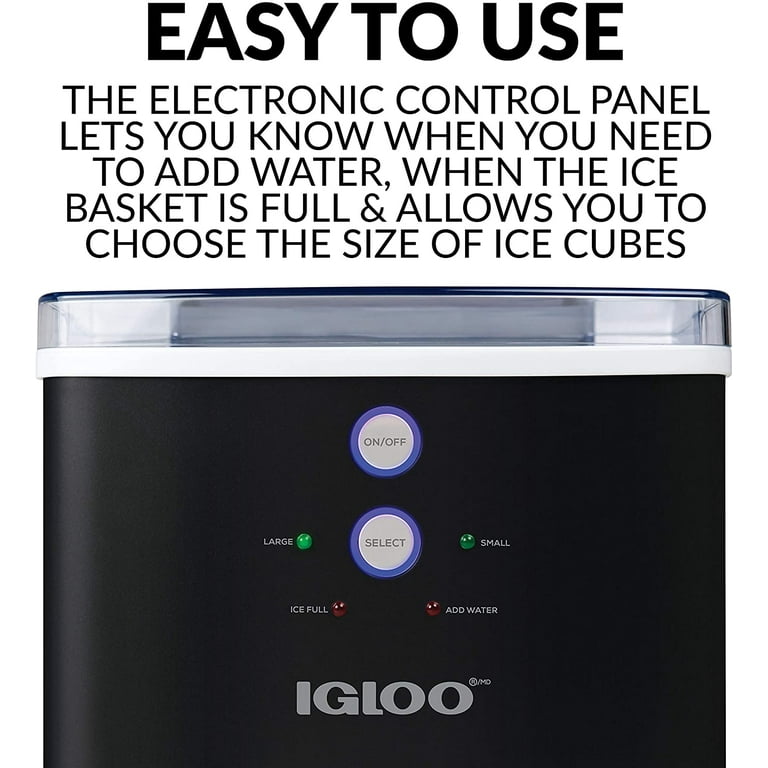 Igloo IGLICEB33BK 33-Pound Automatic Portable Countertop Ice Maker Machine,  Black