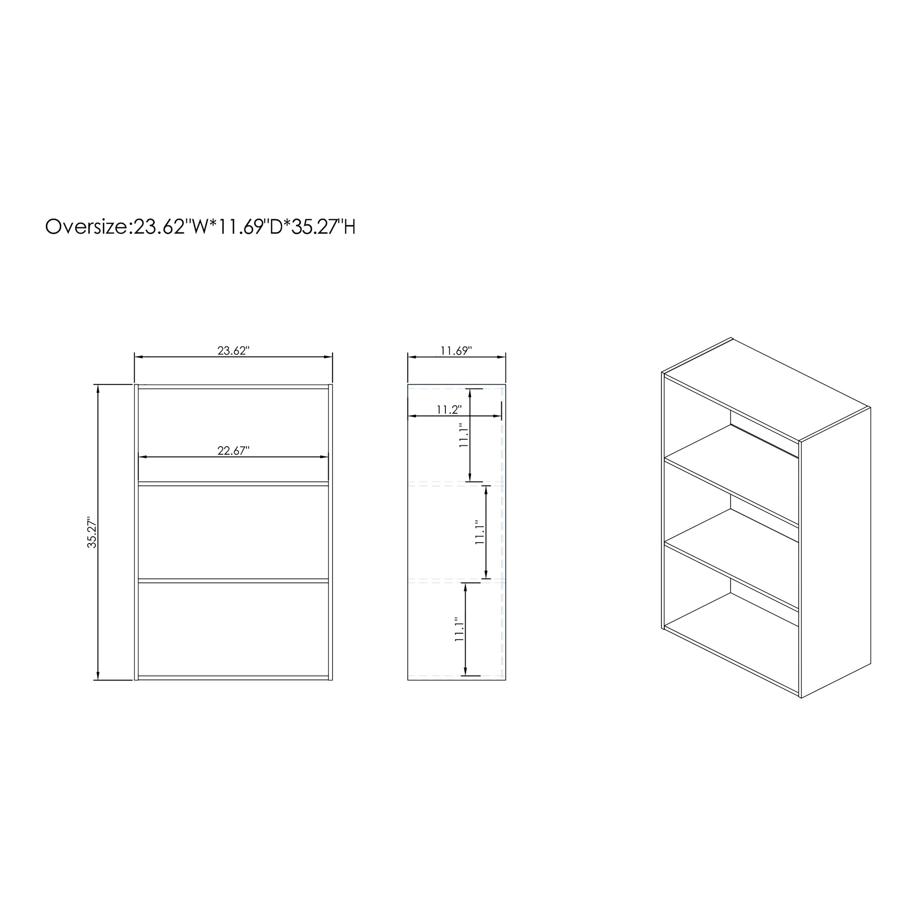 Furniture of America Brooks Stackable 3-Tier Wood Gray Bookcase