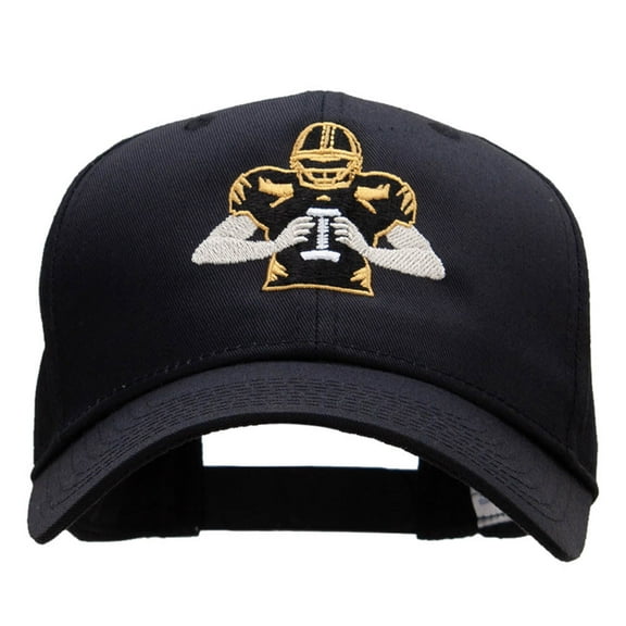 Football Player Embroidered Pro Style Twill Cap - Black OSFM