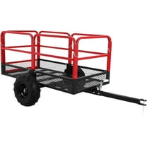 ChaoLink Heavy Duty Steel Dump Trailer, 500 Lbs/11.4 Cu.Ft Garden Dump Cart, Utility Trailer for Lawn Mower, ATV, UTV, Tractor with Removable Rear Panel