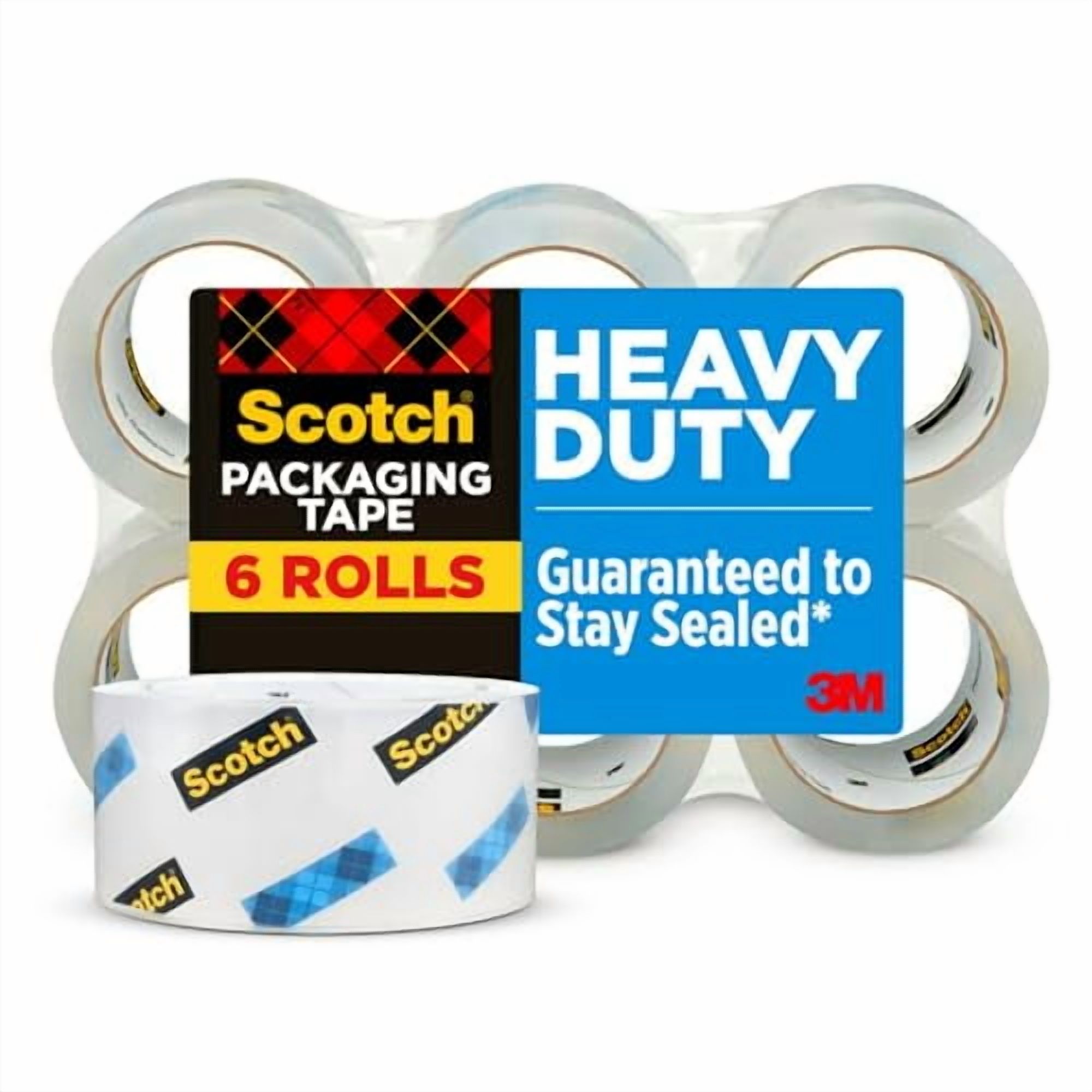 Scotch® Heavy-Duty Shipping Packing Tape, 1 7/8" x 43 7/10 Yd., Pack Of 6