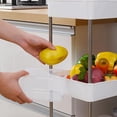 thumbnail image 5 of Three Tier Slim Rolling Storage Cart With Wheels For Bathroom Kitchen Corner Organizer, 5 of 6
